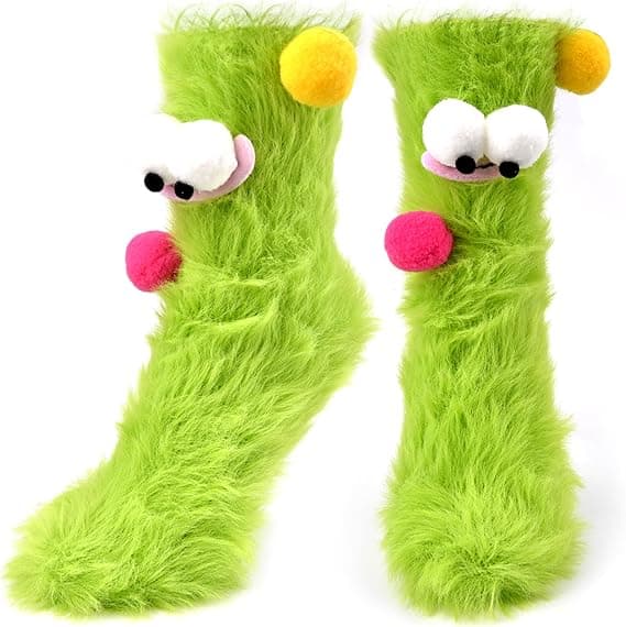 Varma och fluffiga tecknade monsterstrumpor - Original Three-Dimensiona