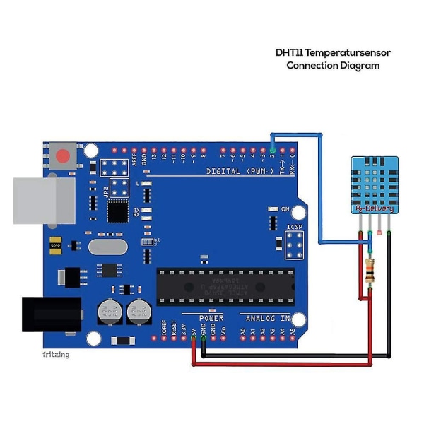 5 stk Dht11 Temperatur Fuktighetssensor Modul Digital Single Bus