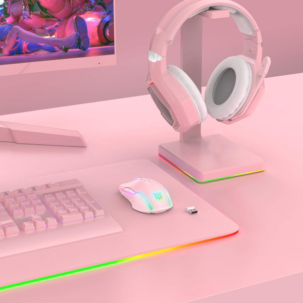 Trådlös RGB-spelmus, ergonomisk laddningsbar datormus