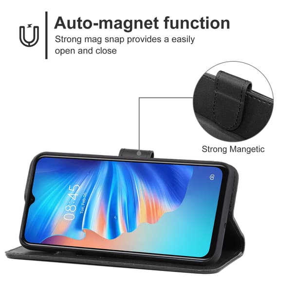 iPhone 12 Pro Max etui, pung etui til kvinder mænd, foldbar PU-læder
