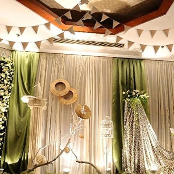 3,7 M Burlap Banner, Vimpel Girlander, 13 stk Jute Vimpel Girlander