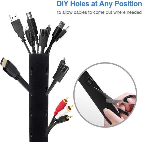 Cable Hide Cable Tidy【4 Pack x 50 cm】, Skjul ledninger Fleksibel