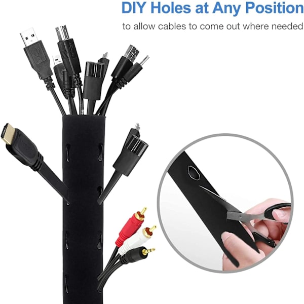 Kabelskjuler Kabelorganisator【4 Pak x 50cm】, Skjul Ledninger Hylstre Fleksibel