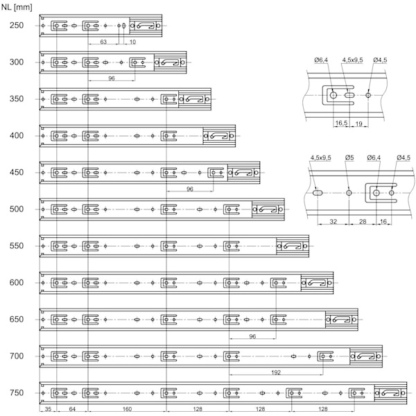 1 pari KV2-35-H45-L300-SE täysinauhat automaattisella sulkemisella