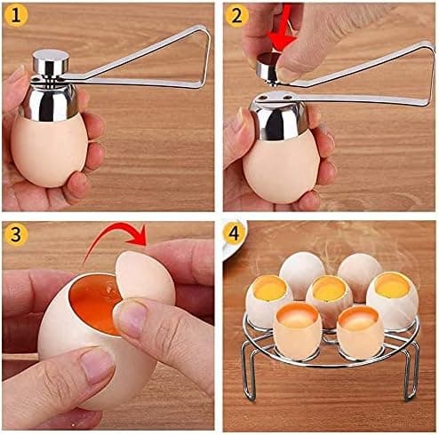 1-pakning eggknuser, rustfritt stål eggåpner eggeskallskutter