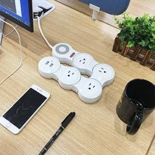 Variant strømkabel laderuttak - Flat Plug Power Strip med 2
