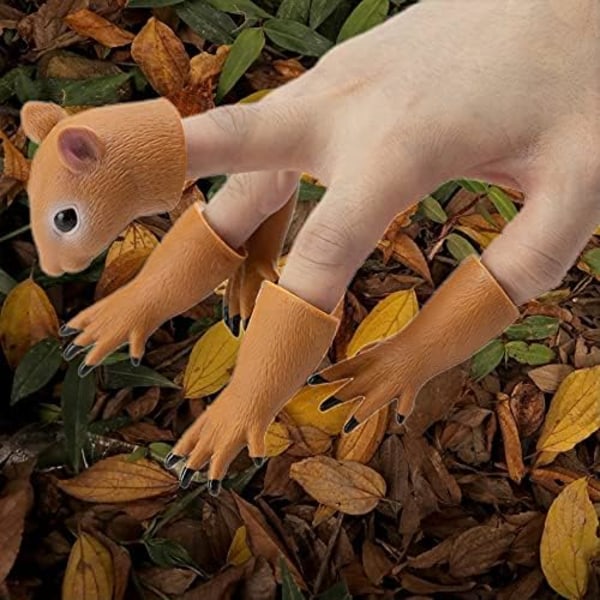 Squirrel Finger Leksaker Hand Puppet Nyhet Tiny Animal Praktisk Gör