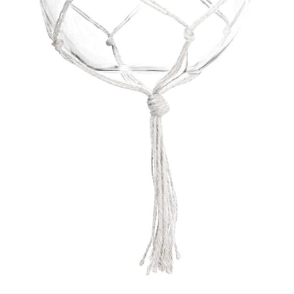 Makramee-amppeli - 120 cm Valkoinen