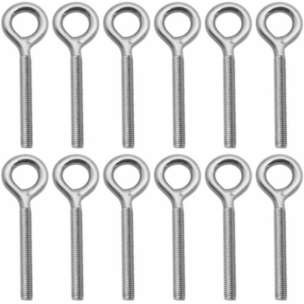 12-pack - M8 Öglebultar i 304 Rostfritt Stål Öglebult Öglebult