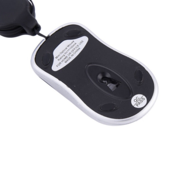 Mini Retractable Cable USB Wired Mouse Travel Optical Computer Mo