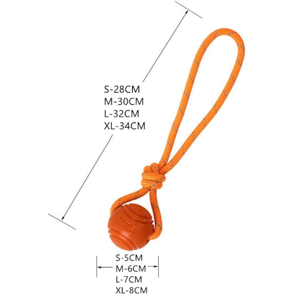 Hunde Ball, Tyggeleke, Uforgjengelig, med Tau, Interaktiv, Sol