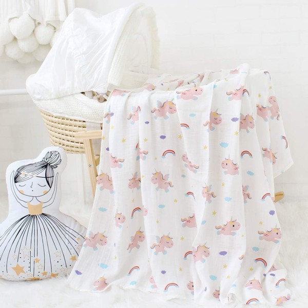 Babysvøb tæppe | 'Unicorn Design' Maxi Lange 120x120 cm Swa