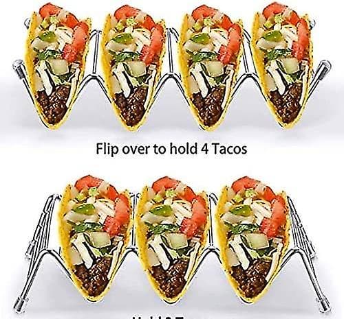 4 Pakk Rustfritt Stål Taco Stativ Taco Stativ For Opptil 16 Skall Ta