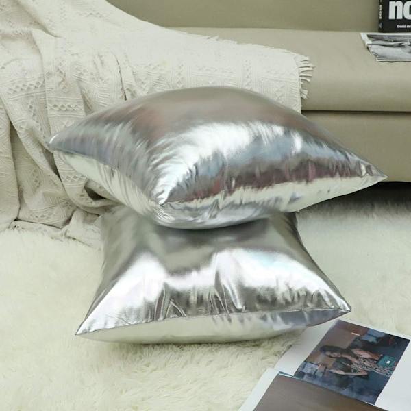 Enfärgad blank polyester och chiffong kuddfodral