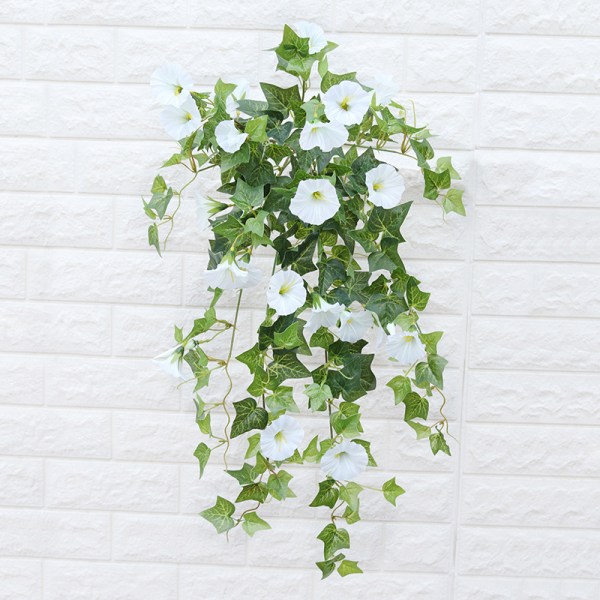 Udendørs/indendørs kunstig rattan petunia (hvid)