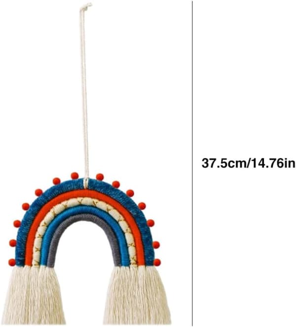 Vävd dekorativ väggbonad, regnbågsvävd väggbonad, Macrame Rai