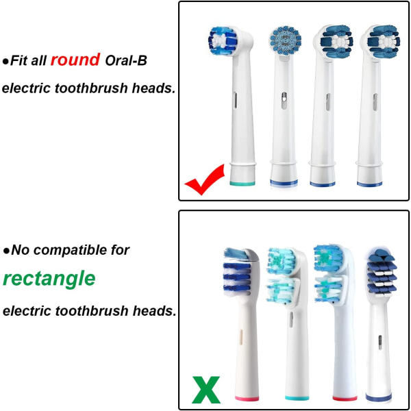 20 st transparenta Oral B borsthuvuden, elektriska tandborsthuvuden, praktiska för resor och håller damm borta för bättre hälsa