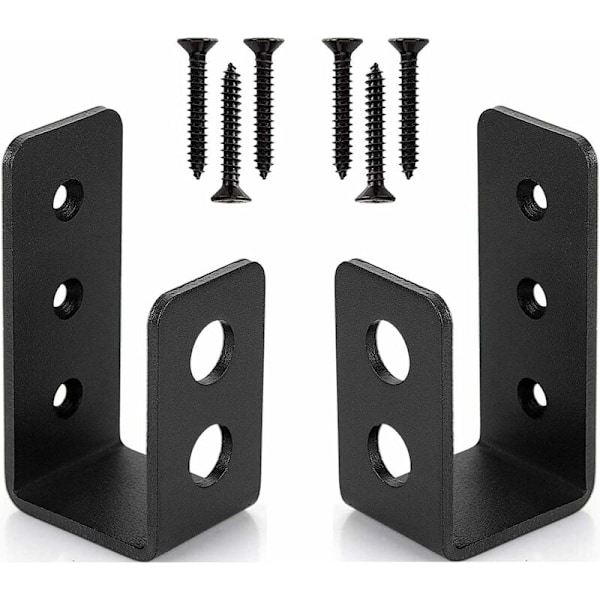 2-pack kraftiga ståldörrfästen för 2x4 dörrar, U-formade säkerhetsfästen
