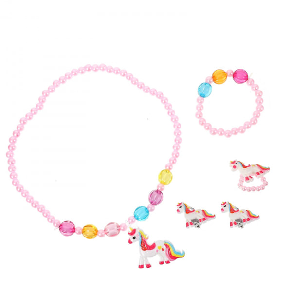 1 set flicka enhörning barn smycken flicka halsband barns rin