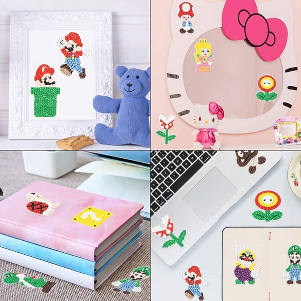 24 stk. Diamond Painting Sticker Kits til børn - Diamond Art Mo