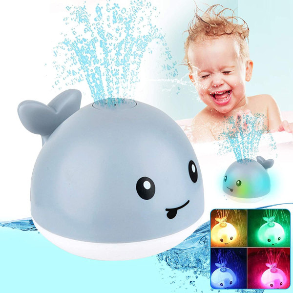 Baby Ljus Upp Badkar Leksaker Whale Vattenspridare Pool Leksaker för T
