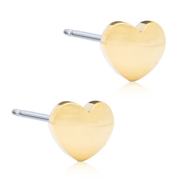 Øreringe Hjerte 5mm Guld Titanium