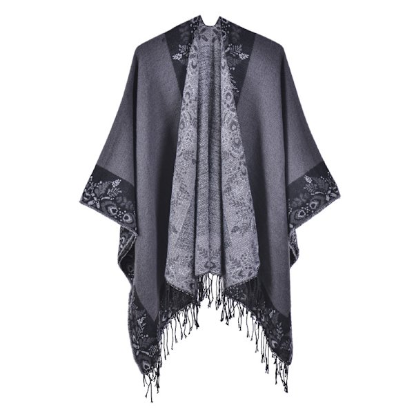 Khaki sjal dammode street jacquard delad varm kappa utomhus