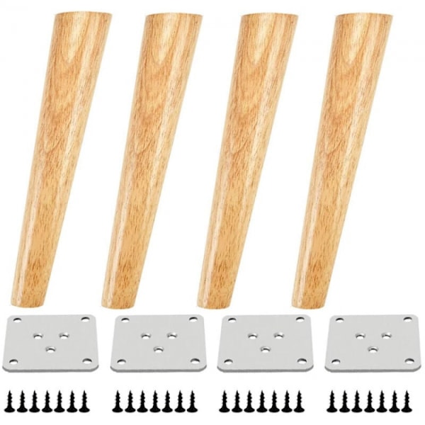 Set om 4 30cm vinklade trämöblerben bordsben med fäste
