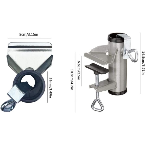 Balkongklemme for parasoll, metallparasollholder for balkong, solskjerm