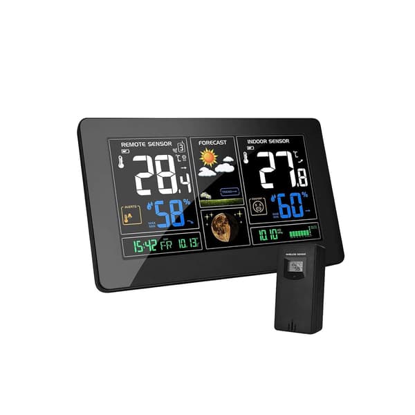 Radio Termometer Hygrometer Barometer Digital Indendørs Udendørs Moo