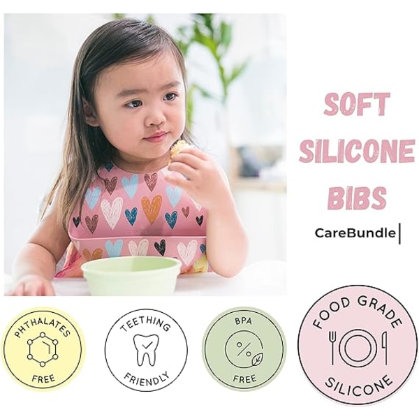 Silikon Bibs for Babyer | Komfortable Vanntett Bibs for Jenter og Gutter