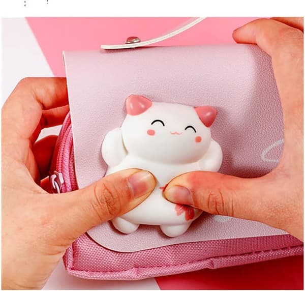 Söt pennfodral med Squishy Cat Kawaii påse skolmaterial pe