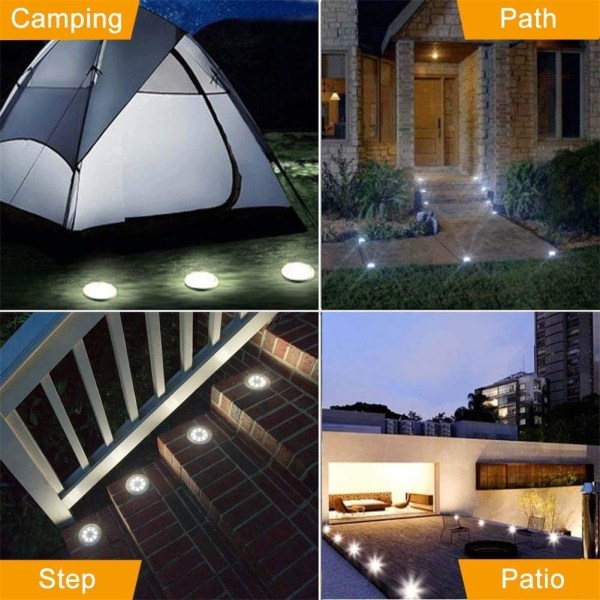 Lumière Solaire Extérieur, Lampe solaire pour jardin 4 pack 8 LED