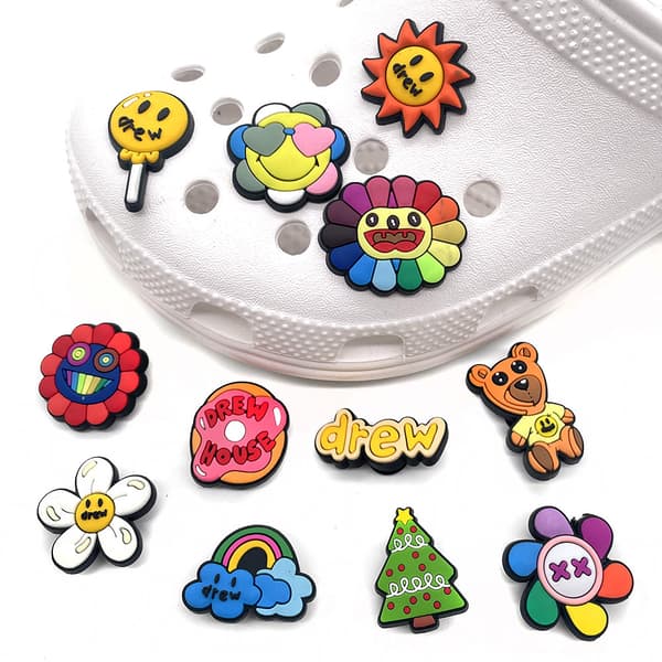 12 stk. Cartoon Crocs Dekorative Spænder Søde Bogstaver Blomst Sko B