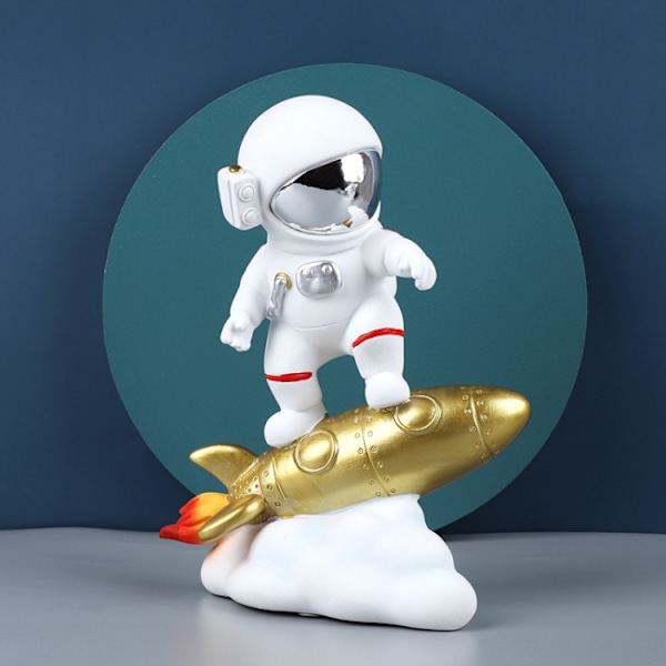 Kultainen astronautti raketti patsas Koti sisustus Keräilijä patsas