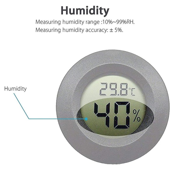 2 stk Digitale Hygrometer Termometre, Mini Hygrometer Termometer