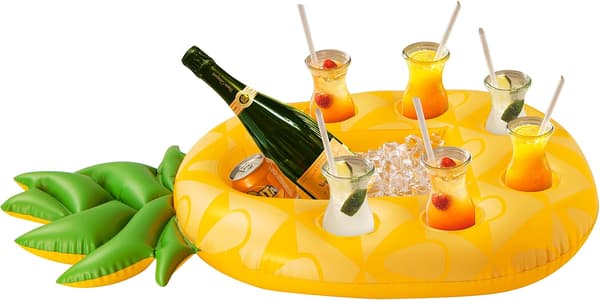 Ananas flydende drikkeholder til pool, pool drikkeflåde oppustelig