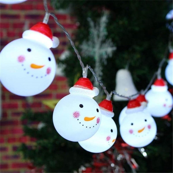 LED Snowman String Star Light til haver Hjem Bryllup Julefest Batteridrevet