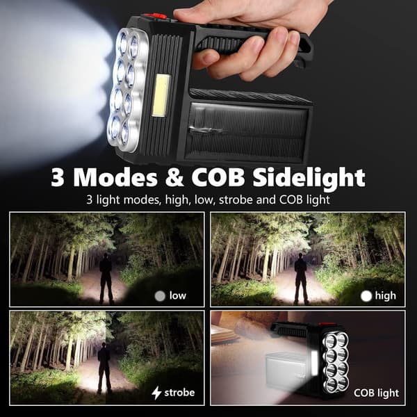 LED lommelykt søkelykt, 4 moduser campinglys 1600LM, USB
