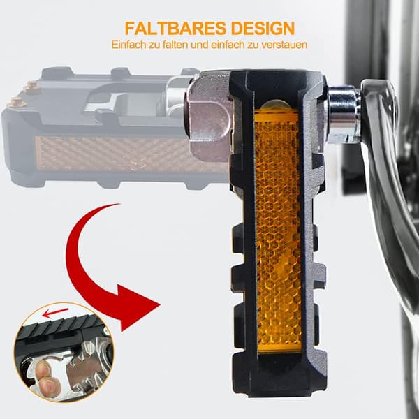 Folding Pedal, 1 Par Dobbel Foldable Folding Sykkelpedaler for