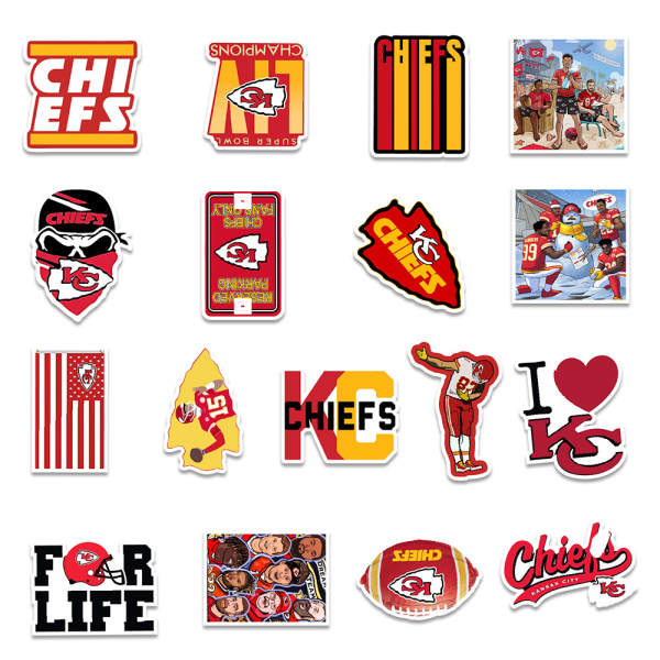 50 ark, Kansas City Chiefs fotbollsgraffiti klistermärken, gata