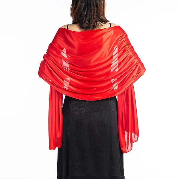 Sjal Klänning Fest Wrap Bröllop Satin Solid Sjal Shrug Boleros (w
