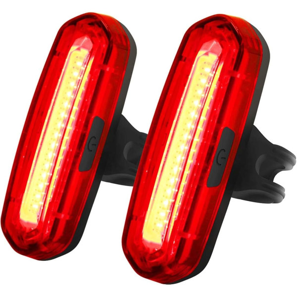 Sykkel baklys 100 Lumen 2-pakning, kraftig 4 moduser rød LED sykkel L