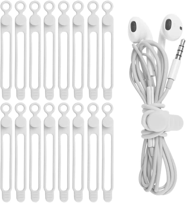 16 stk Silikon Kabelstropper Wire Organizer for Earphone, Phone Ch