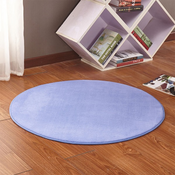 Tatami måtter, runde stue tæpper, soveværelse skridsikre måtter (1 stk 80*80cm blå)