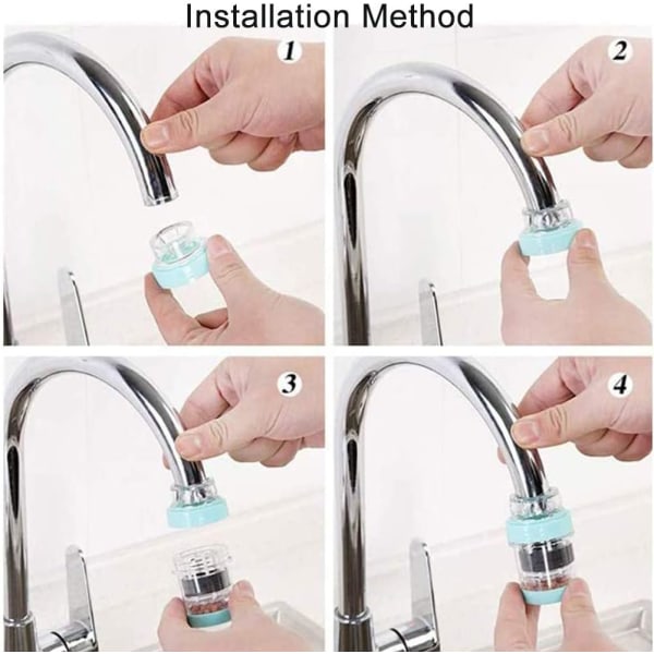 6 st Mini Kranvattenfilter Aktivt Kol Vattenkran Kol