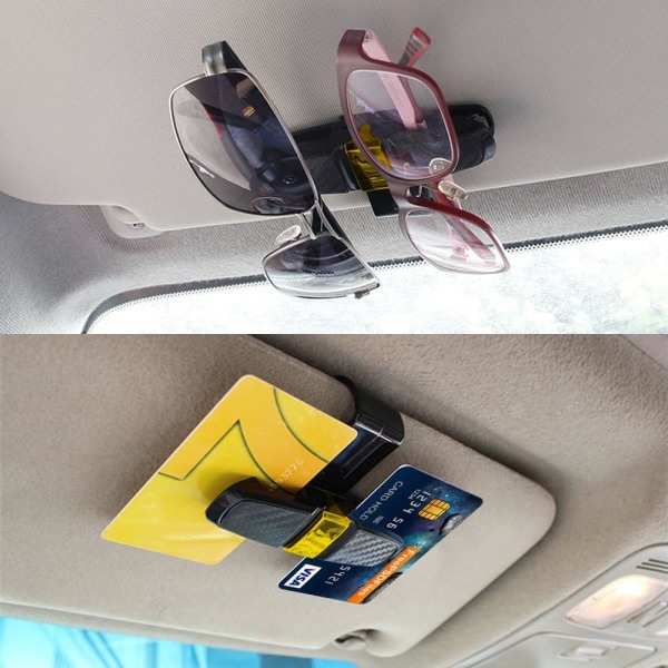 2-pack glasögonklämmor för solskydd i bilen, bilhållare för solglasögon
