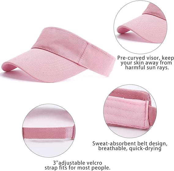 Visor for kvinner - Golf Visor, Justerbar Hestehale Visor Baseball