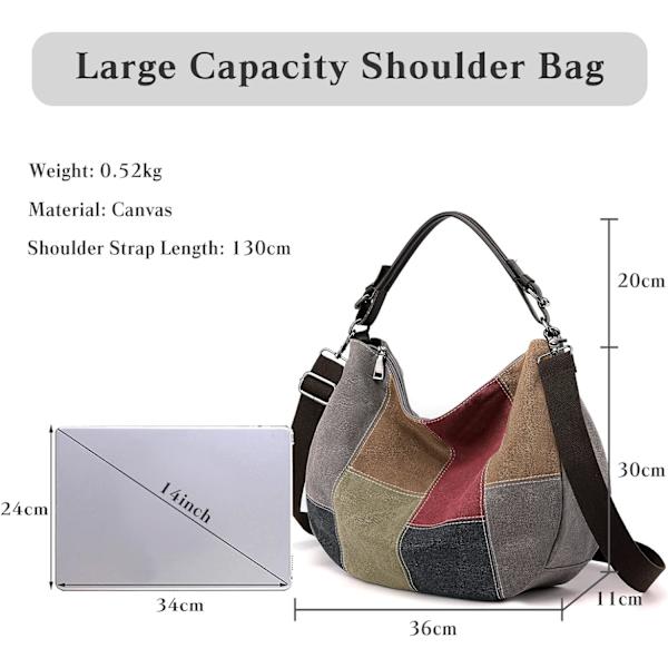 1 kpl harmaa retro olkalaukku kangas crossbody laukku naiset käsilaukku
