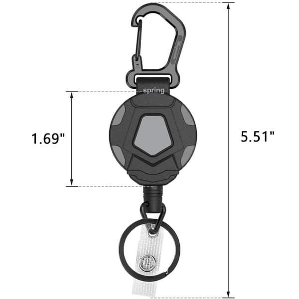 2-pack hopfällbara nyckelringar, kraftig karbinhake-märkeshållare,